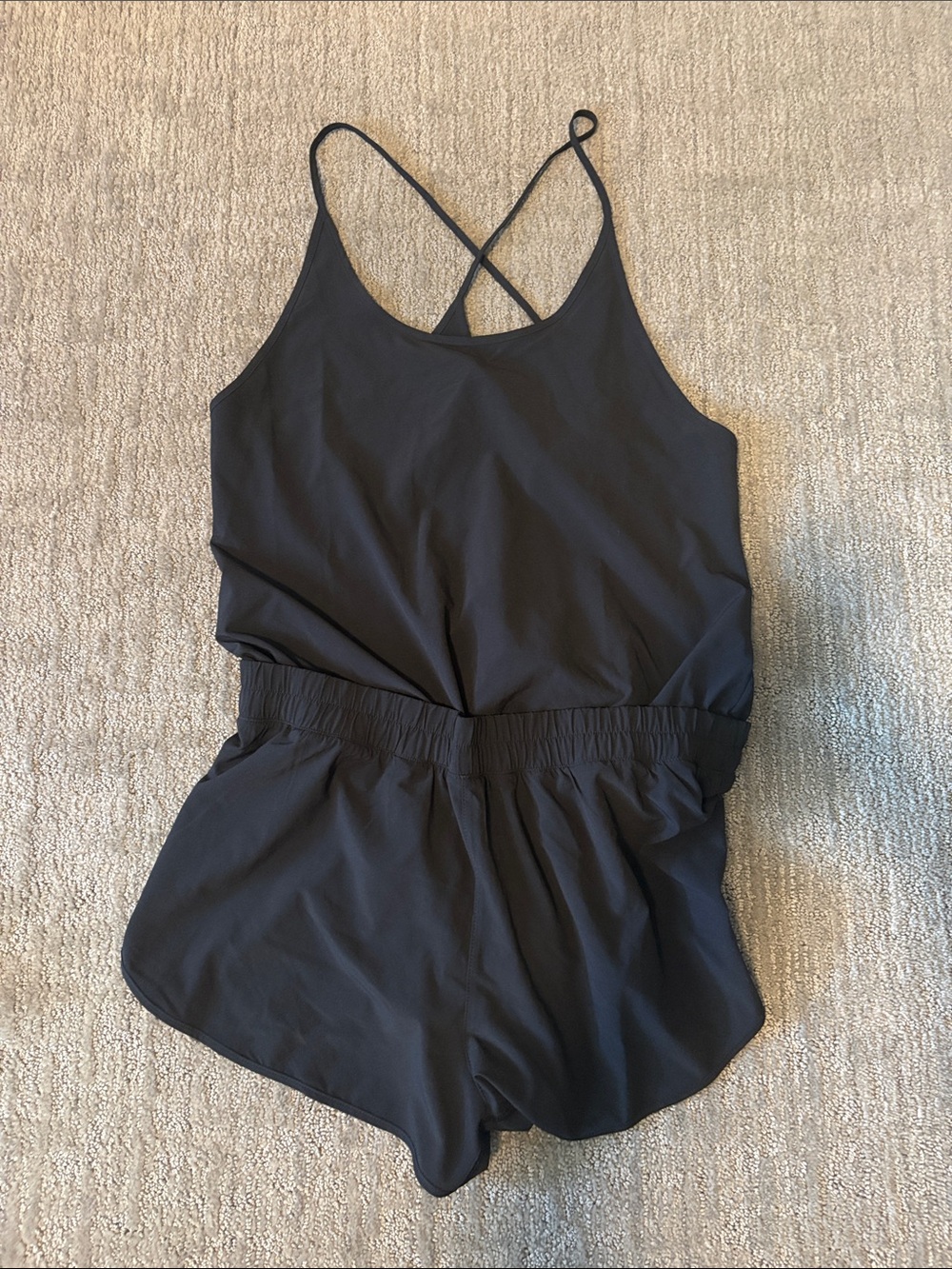 Athleta Classic Black Strappy Womens One-Piece Romper